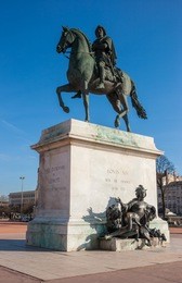 bronze equestrian statue of king louis xiv in place bellecour central lyon france europe