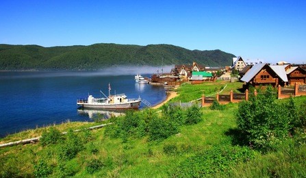 listvianka settlement, lake baikal, russia.