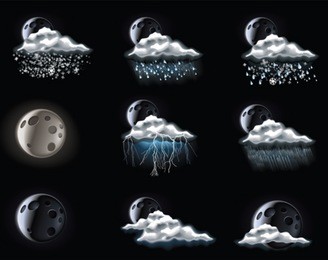 vector weather forecast icons. part 2