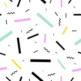 memphis design 80's geometric style seamless pattern. vector graphics. use it for invitations, posters or postcards, decorations.