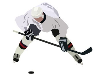 hockey. the hockey player with a stick.