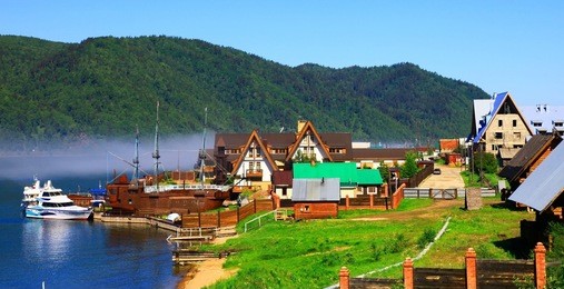 listvianka settlement, lake baikal, russia.