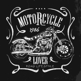 vintage motorcycle hand drawn vector t-shirt.