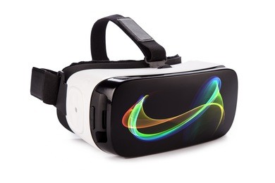 vr virtual reality glasses isolated on white background.