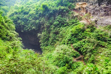 longshuixia fissure gorge in wulong country, chongqing city, southwest china, it is a typical karst landscape and fantastic nature place