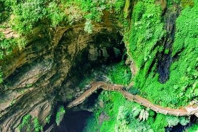 longshuixia fissure gorge in wulong country, chongqing city, southwest china, it is a typical karst landscape and fantastic nature place