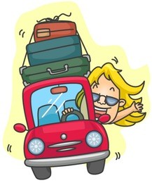 girl road trip - vector