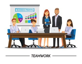business people teamwork ,vector illustration cartoon character.