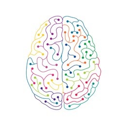 neuron electric human brain line art illustration