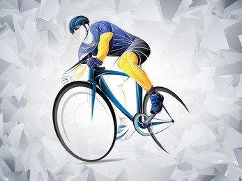 cyclist stylized vector, road cycling, cycling tour, cycling track, bicycle