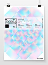 poster design. banner template. business concept. vertical graphic poster. promotion cover. holographic banner. vector flyer mock up. presentation design for business, art or entertainment event.