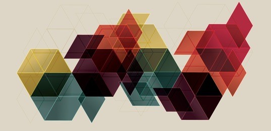 bright transparent gradient cube background