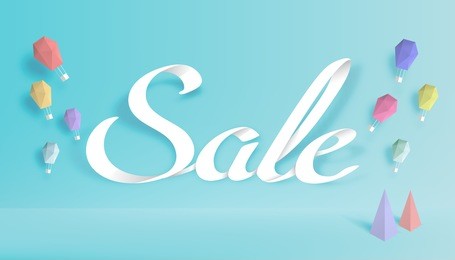 paper art of sale calligraphy hand lettering, discount concept and background, vector art and illustration.