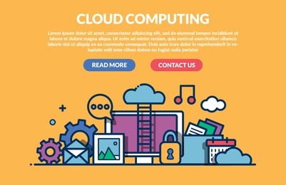 cloud computing concept for web site. vector