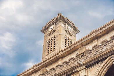 beautiful stone catholic cathedral. nha trang cathedral in nha trang, vietnam.