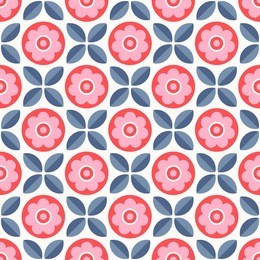 seamless retro pattern with flowers