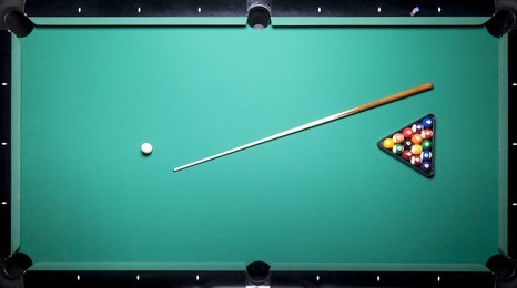 billiard table, top view