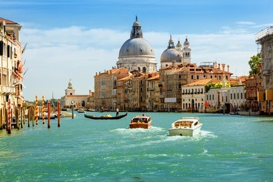 grand canal and basilica santa maria della salute, venice, italy.