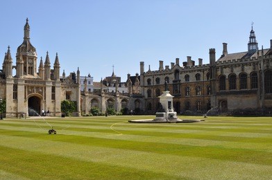 king's college view. cambridge university.