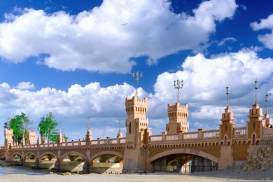 bridge in royal park montazah, alexandria. egypt.