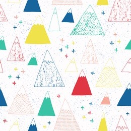 mountain seamless pattern. kid design. vector illustration. 