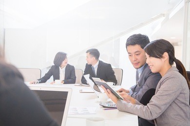 business team meeting people in the office.