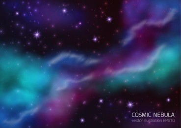 cosmic galaxy background with nebula, stardust and bright shining stars. vector illustration for your design, artworks