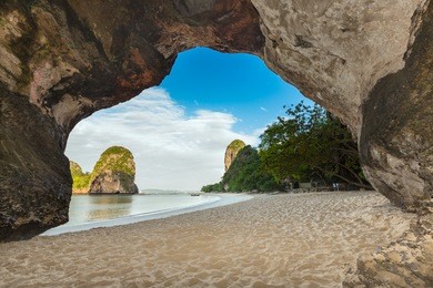 phra nang  beach and cave in krabi province, thailand