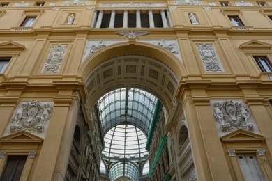 famous palace of the umberto i gallery in naples, italy
