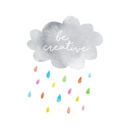 gray cloud with color drops