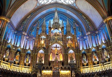 inside architectural  of notre-dame basilic of montreal part# 2