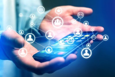 concept view of business international network interface - technology concept