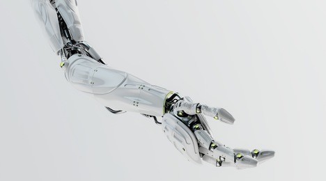stylish robotic arm 3d rendering
