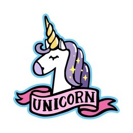 unicorn with pink ribbon on a white background. it can be used for sticker, badge, card, patch, phone case, poster, t-shirt, mug etc.