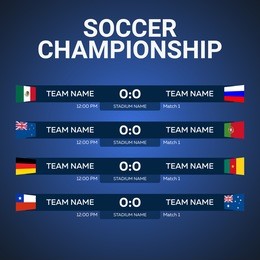 sport, football or soccer. table and list. vector illustration. soccer championship