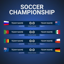 sport, football or soccer. table and list. vector illustration. soccer championship