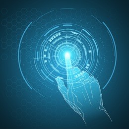 futuristic hand touch illustration