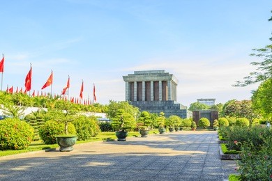 ho chi minh mausoleum in hanoi, vietnam