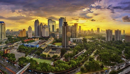 view of jakarta city, indonesia