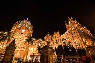 chhatrapati shivaji terminus, the former victoria terminus - a historical railway station in the indian city of mumbai, one of the busiest stations in india.