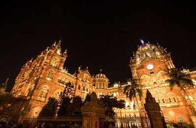 chhatrapati shivaji terminus, the former victoria terminus - a historical railway station in the indian city of mumbai, one of the busiest stations in india.