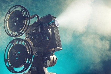 old style movie projector, still-life, close-up.