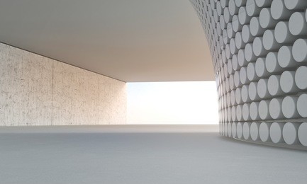 clean white modern architecture background car stage 3d illustration