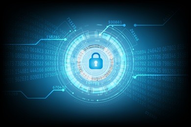 vector cyber security  with lock and password for  technology background