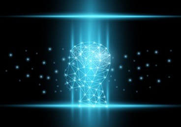 abstract digital and futuristic background of an artificial intelligence with deep learning concept.