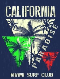 california miami summer t shirt graphic design