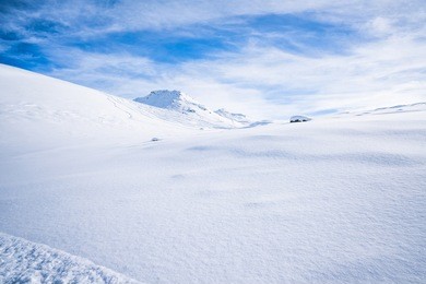 italian alps in the winter seen from cime bianche in cervinio ski resort, italy