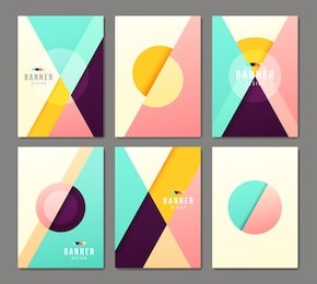 set of banner templates. bright modern abstract design.