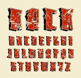 decorative sanserif font in hard rock style. design for titles and logos