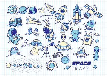 space themed doodle background